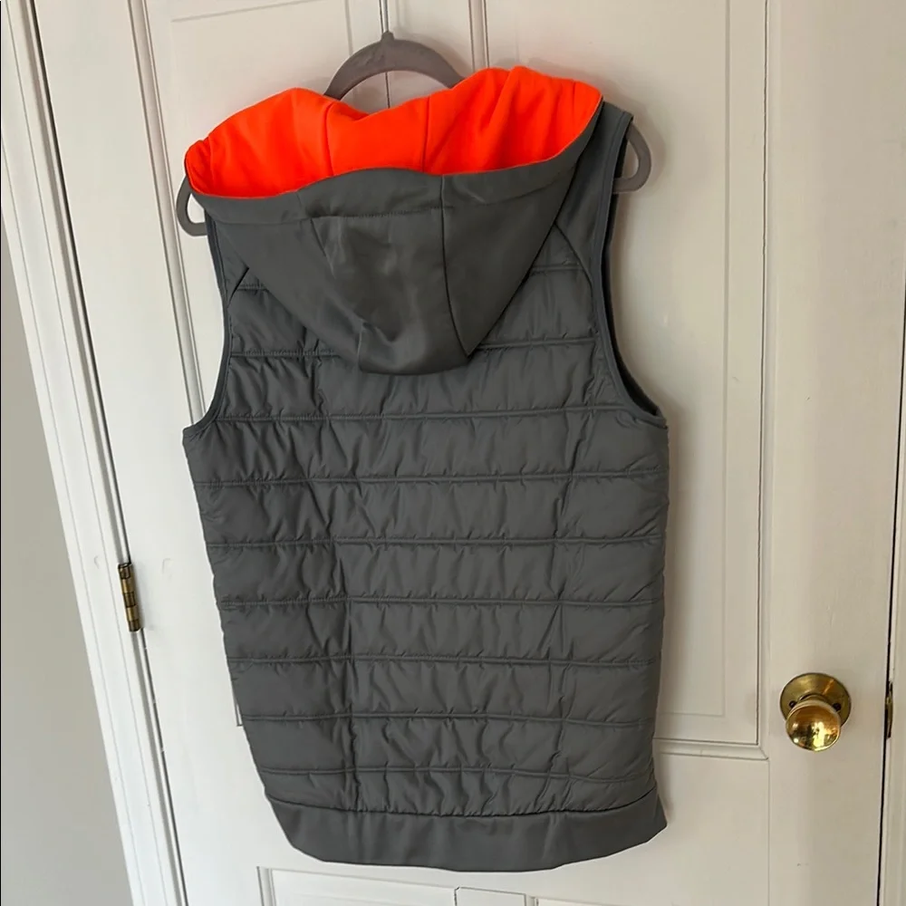 Nike Gray Hooded Vest with Orange Lining - Picture 3 of 5